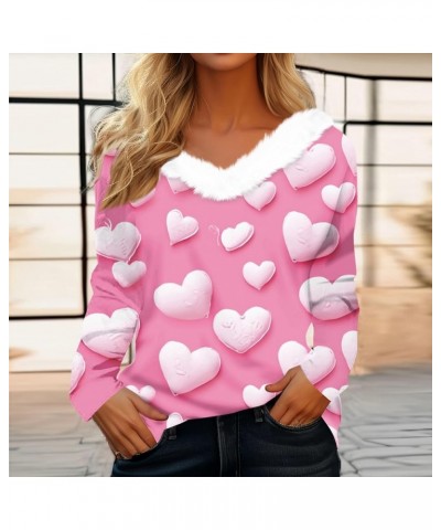 Sexy Tops for Women, Valentines Day Sweater Women Heart Shirts Blouses Long Sleeve Dressy Casual Fall Clothes Trendy 3-pink $...