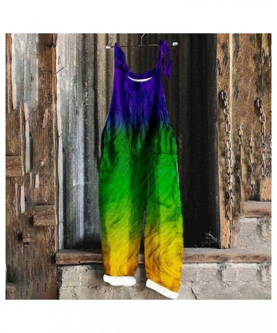 Womens Mardi Gras Outfit Jumpsuit Wide Leg One Piece Jumpsuit for Women with Pockets Holiday Going Out Rompers 04 Purple $7.0...