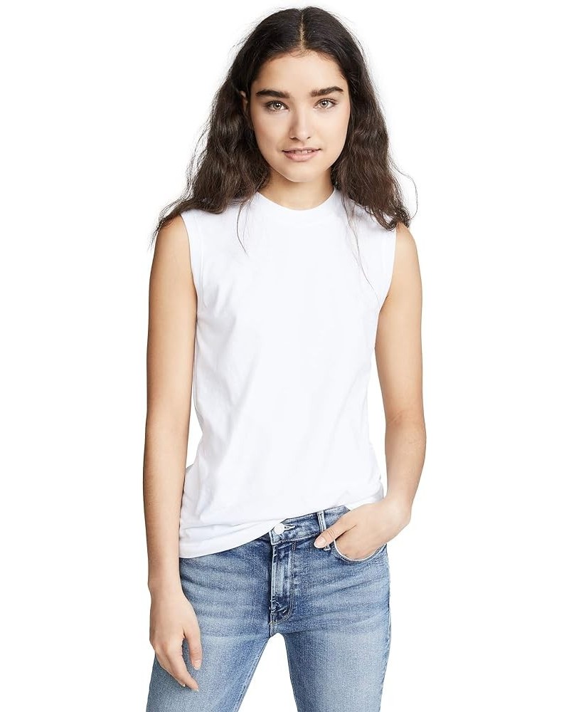 Women's Sleeveless Boy Tee White $32.80 T-Shirts