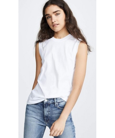 Women's Sleeveless Boy Tee White $32.80 T-Shirts