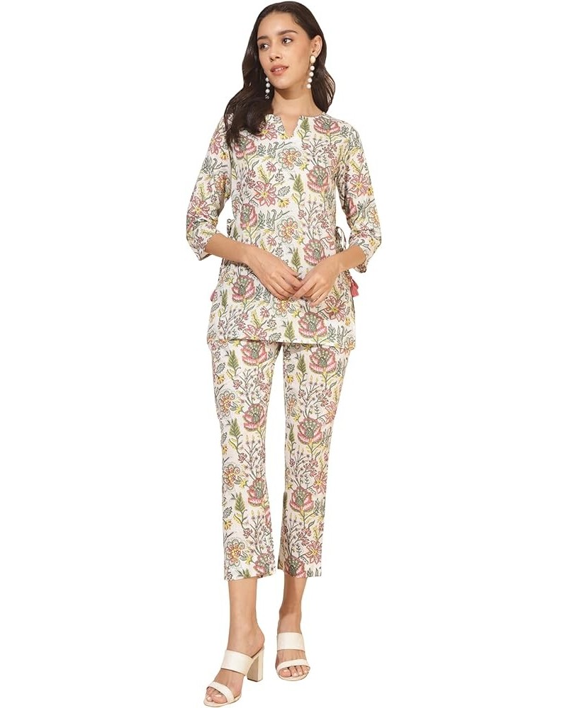 Women's Day White Cotton Printed Co-Ord Set White $19.27 Suits