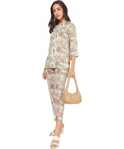 Women's Day White Cotton Printed Co-Ord Set White $19.27 Suits