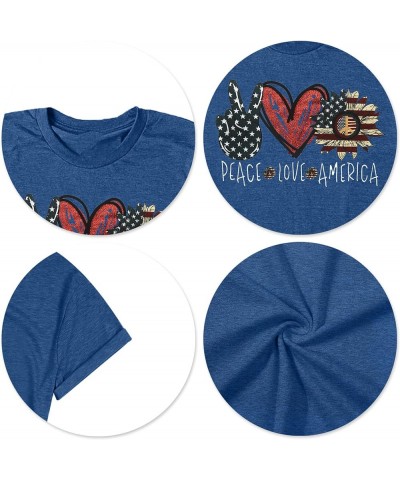 American Flag Shirt Women USA Flag T Shirts 4th of July Graphic Patriotic T-Shirt Casual Holiday Tops Blue2 $14.09 T-Shirts