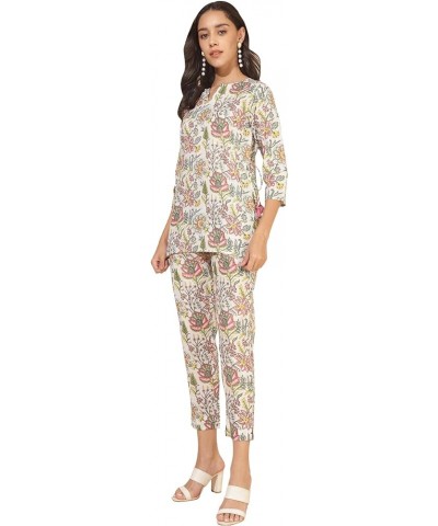 Women's Day White Cotton Printed Co-Ord Set White $19.27 Suits