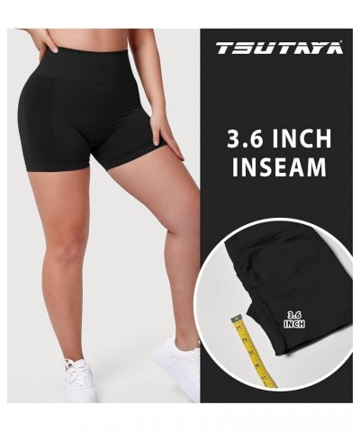 Women Workout Gym Shorts 3.6" Seamless Scrunch Butt Shorts High Waisted Yoga Booty Shorts 2 Black $14.99 Activewear