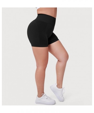 Women Workout Gym Shorts 3.6" Seamless Scrunch Butt Shorts High Waisted Yoga Booty Shorts 2 Black $14.99 Activewear