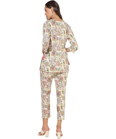 Women's Day White Cotton Printed Co-Ord Set White $19.27 Suits