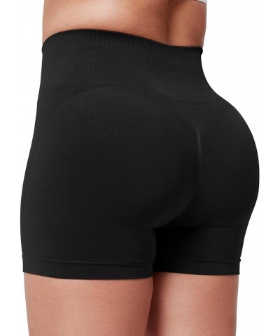 Women Workout Gym Shorts 3.6" Seamless Scrunch Butt Shorts High Waisted Yoga Booty Shorts 2 Black $14.99 Activewear