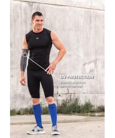 Compression Arm Sleeves - Sun, UV Protection, Thermal Regulating Sleeve, Made in USA Navy $17.13 Activewear