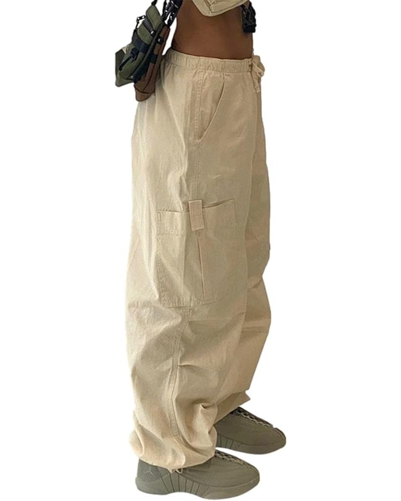 Women Baggy Cargo Pants with Pocket Casual Goth Hip Hop Jogger Pants Loose Workout Pants Trousers Bottom Drawstring Nude $18....