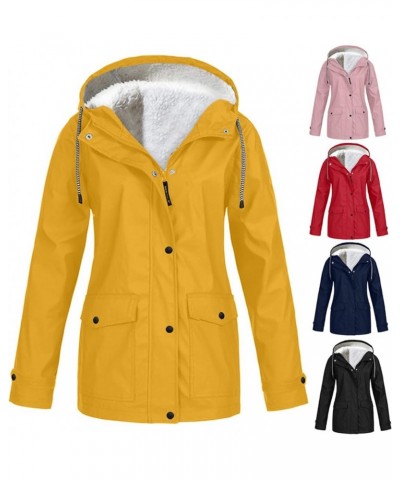 Winter Coats for Women 2023 Warm Sherpa Lined Parkas Coat Windbreaker Thickened Waterproof Hooded Fleece Jacket Blue $10.58 J...