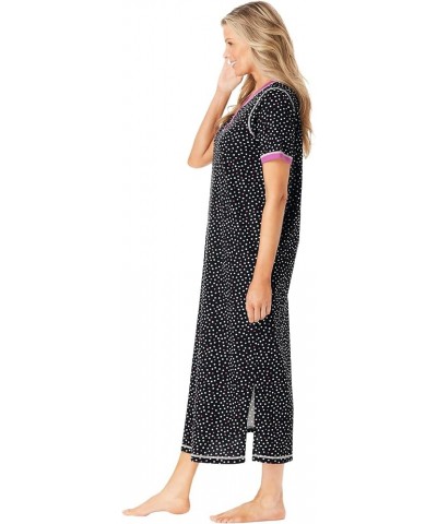 Women's Plus Size Long Henley Sleepshirt Nightgown Evening Blue Stars $18.22 Sleep & Lounge