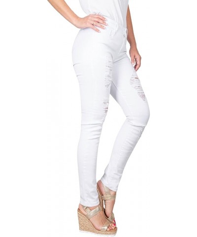 Women's Trendy Colored Distressed Skinny Jeans White $16.83 Jeans