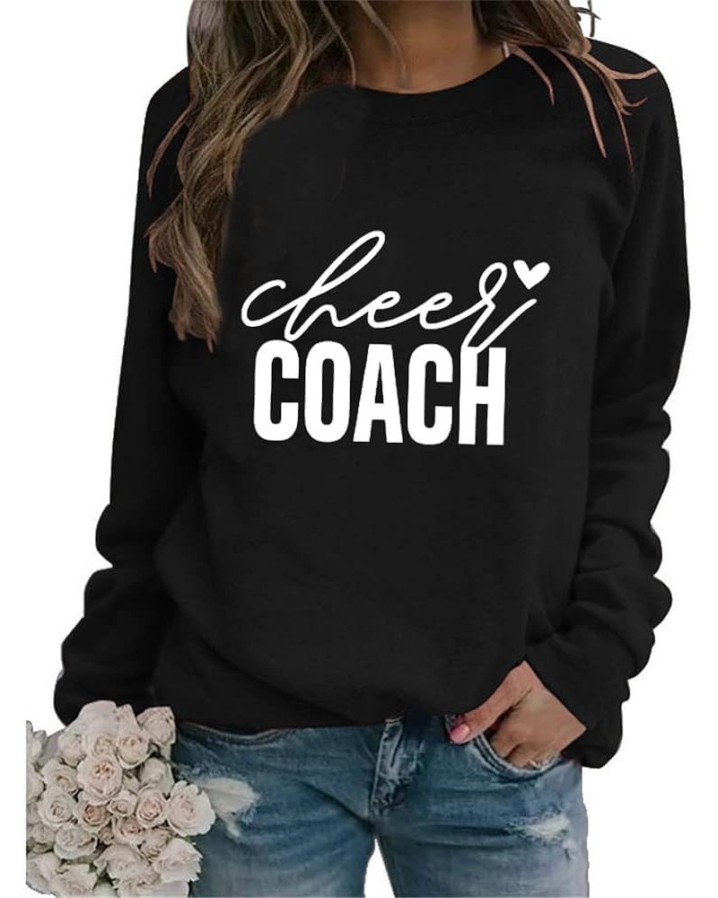 Cheer Coach Fall Trendy Sweatshirt Women Crewneck Long Sleeve Casual Pullover Tops Cute Mom Fashion Sweatshirts Black $12.13 ...