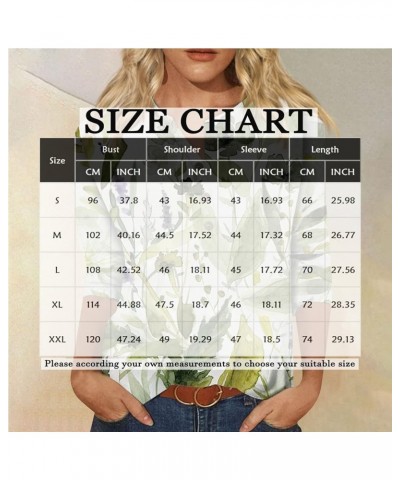 Summer Tops for Women 2024 3/4 Length Sleeve Womens Tops Casual Loose Work Tops Print Shirt Button Down Blouses Tees 13-light...