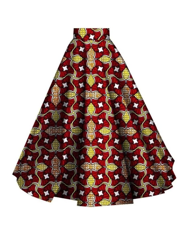 African Skirt for Women Ankle Length Cotton Dashiki Print Long Skirt Cl6 $25.85 Skirts