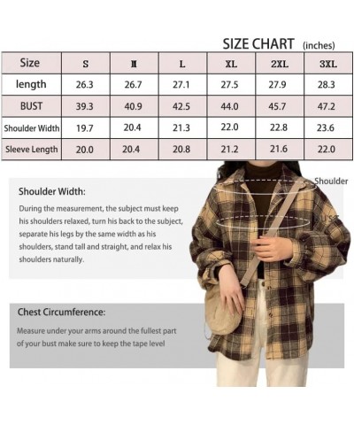 Harajuku Shirts Women's Cardigan Retro Spring and Autumn Women's Plaid Shirts Loose Korean Fashion Tops Yellow $11.00 Blouses