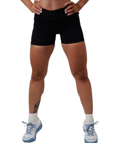 Women Pocket Yoga Shorts Cross High Waist Scrunch Butt Booty Workout Lifting Athletic Gym Bottoms Black $11.16 Activewear