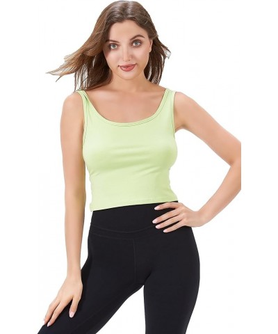 Womens Summer Basic Sleeveless V Neck Cut Out Keyhole Crop Top Cami Avocado Green $10.19 Tanks