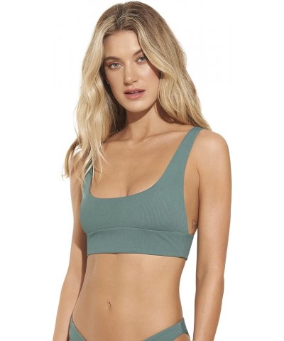 Women's Sporty Bralette Top with Removable Soft Cups Green $25.03 Swimsuits