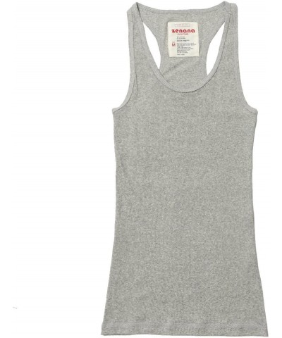 Womens Ribbed Racerback Tank Grey $8.90 Tanks