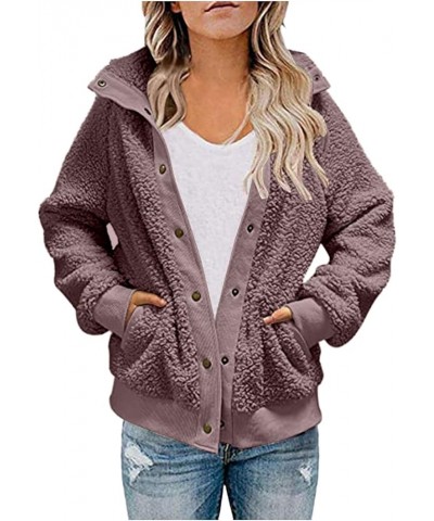 Womens Sherpa Fleece Lined Hoodie Jackets Fall Winter Warm Warm Winter Oversized Fluffy Coat Zipper Coats Winter Outwear Purp...