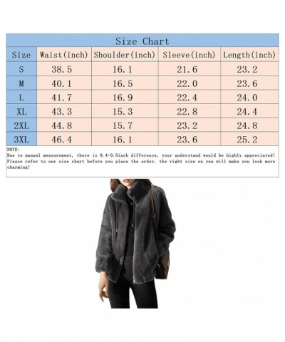 Fuzzy Fleece Jacket for Women Full Zip Long Sleeve Oversized Drawstring Coat Casual Faux Fleece Sweatshirt with Pockets Grey ...