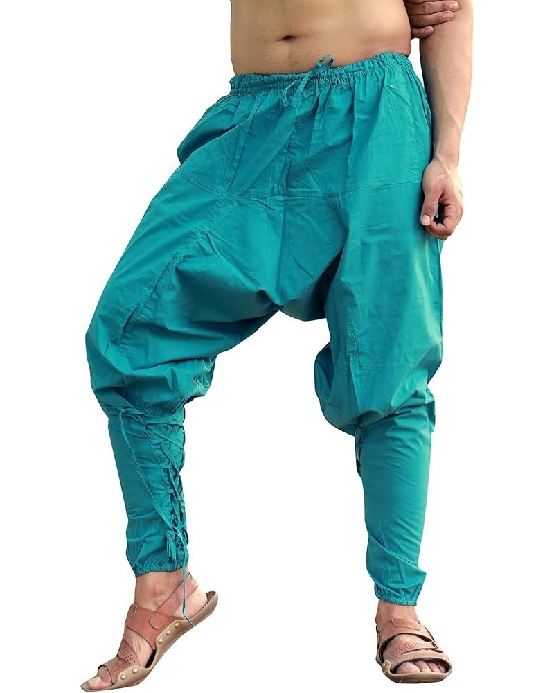 Mens Womens Cotton Churidar Pockets Harem Pants Yoga Pajama Ethnic Trouser Turquoise $17.04 Activewear