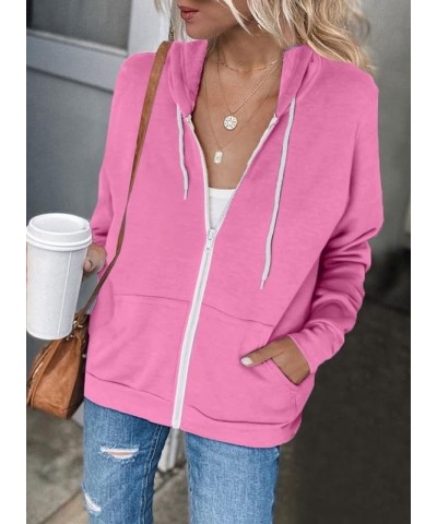 Women's Full Zip Up Hoodie Long Sleeve Hooded Sweatshirts Pockets Jacket Coat for Women A Barbie Pink $22.73 Hoodies & Sweats...