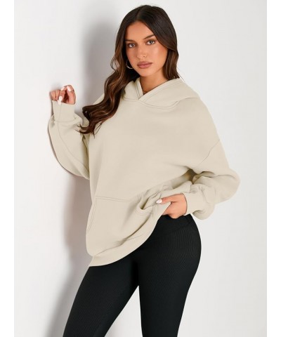 Womens Oversized Hoodies Fleece Sweatshirts Long Sleeve Sweaters Pullover Fall Clothes with Pocket Beige $24.77 Hoodies & Swe...