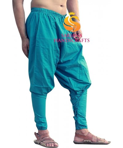 Mens Womens Cotton Churidar Pockets Harem Pants Yoga Pajama Ethnic Trouser Turquoise $17.04 Activewear