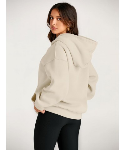 Womens Oversized Hoodies Fleece Sweatshirts Long Sleeve Sweaters Pullover Fall Clothes with Pocket Beige $24.77 Hoodies & Swe...