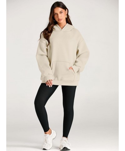 Womens Oversized Hoodies Fleece Sweatshirts Long Sleeve Sweaters Pullover Fall Clothes with Pocket Beige $24.77 Hoodies & Swe...