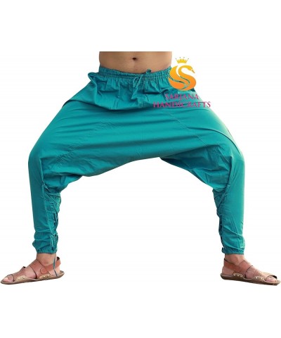 Mens Womens Cotton Churidar Pockets Harem Pants Yoga Pajama Ethnic Trouser Turquoise $17.04 Activewear