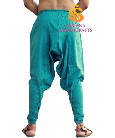 Mens Womens Cotton Churidar Pockets Harem Pants Yoga Pajama Ethnic Trouser Turquoise $17.04 Activewear