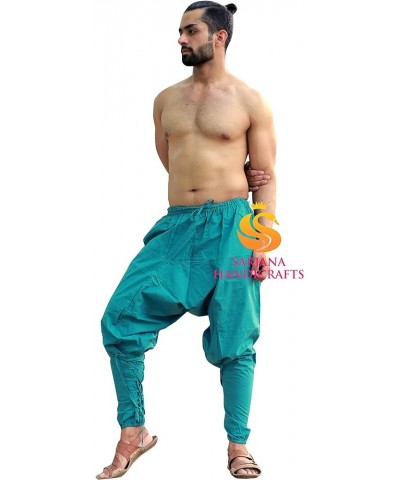 Mens Womens Cotton Churidar Pockets Harem Pants Yoga Pajama Ethnic Trouser Turquoise $17.04 Activewear