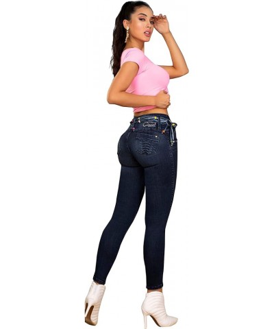 Waisted Butt Lifting Jeans for Women - Skinny Jeans Levanta Cola -Colombian Pants Up Dark Blue 01-2 $30.73 Jeans