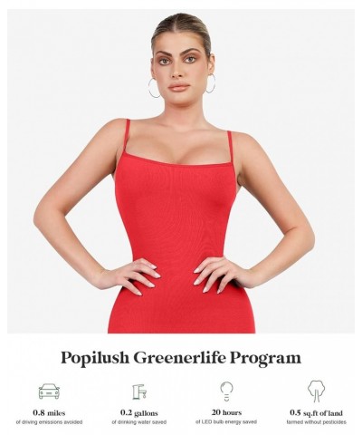 Shaper Dress Bodycon Sunmmer Midi Dress Built in Shapewear Bra Sleeveless casual Slip Dress for Women Y-red-midi Dress $32.25...