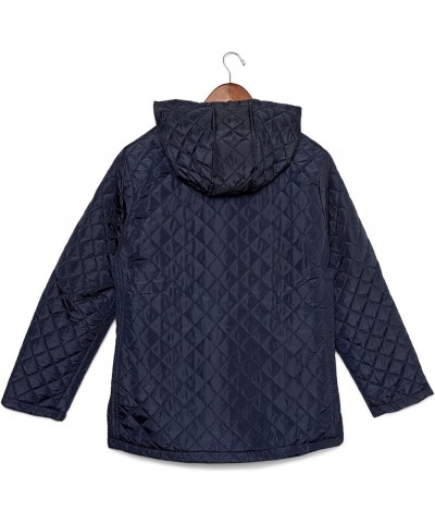 Plus Size Faux Fur Lined Quilt Jacket Evening Blue $17.45 Suits