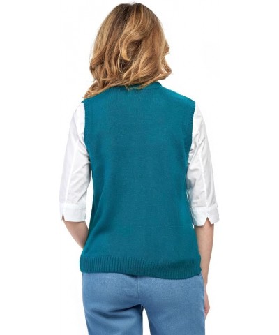 Women's Button Front Cable Cardigan Sweater Vest – Button Up Styling in a Timeless Cable Knit Black $13.76 Sweaters