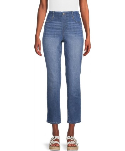 Time and Tru Women's Mid-Rise Straight Leg Pull On Jeans Medium Wash $15.04 Jeans