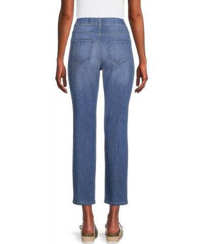 Time and Tru Women's Mid-Rise Straight Leg Pull On Jeans Medium Wash $15.04 Jeans