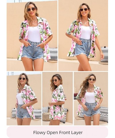 Women's Hawaiian Shirts Coconut Button Summer Soft Button Down Shirts Short Sleeve 0white1 $13.10 Blouses