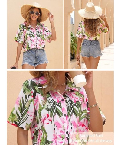 Women's Hawaiian Shirts Coconut Button Summer Soft Button Down Shirts Short Sleeve 0white1 $13.10 Blouses