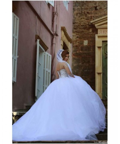 Gorgeous 2016 Pearls Beading Long Sleeves Ball Wedding Dresses for Bride White 8 $75.90 Dresses