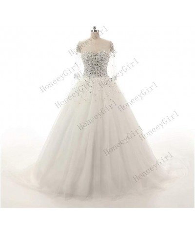 Gorgeous 2016 Pearls Beading Long Sleeves Ball Wedding Dresses for Bride White 8 $75.90 Dresses