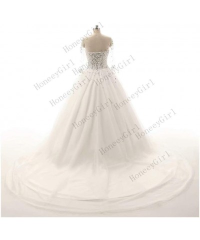 Gorgeous 2016 Pearls Beading Long Sleeves Ball Wedding Dresses for Bride White 8 $75.90 Dresses