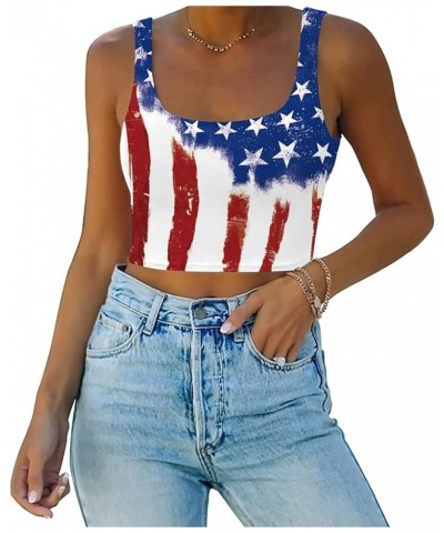 Women's Sexy Sleeveless Tank Top American USA Flag Patriotic 4th of July Workout Yoga Casual Crop Tops… 005-1007 $7.79 Tanks