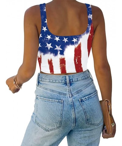 Women's Sexy Sleeveless Tank Top American USA Flag Patriotic 4th of July Workout Yoga Casual Crop Tops… 005-1007 $7.79 Tanks