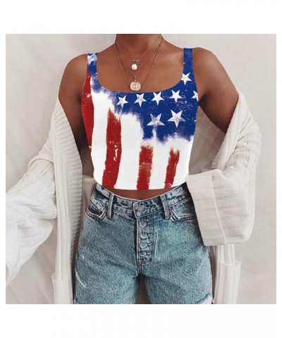 Women's Sexy Sleeveless Tank Top American USA Flag Patriotic 4th of July Workout Yoga Casual Crop Tops… 005-1007 $7.79 Tanks